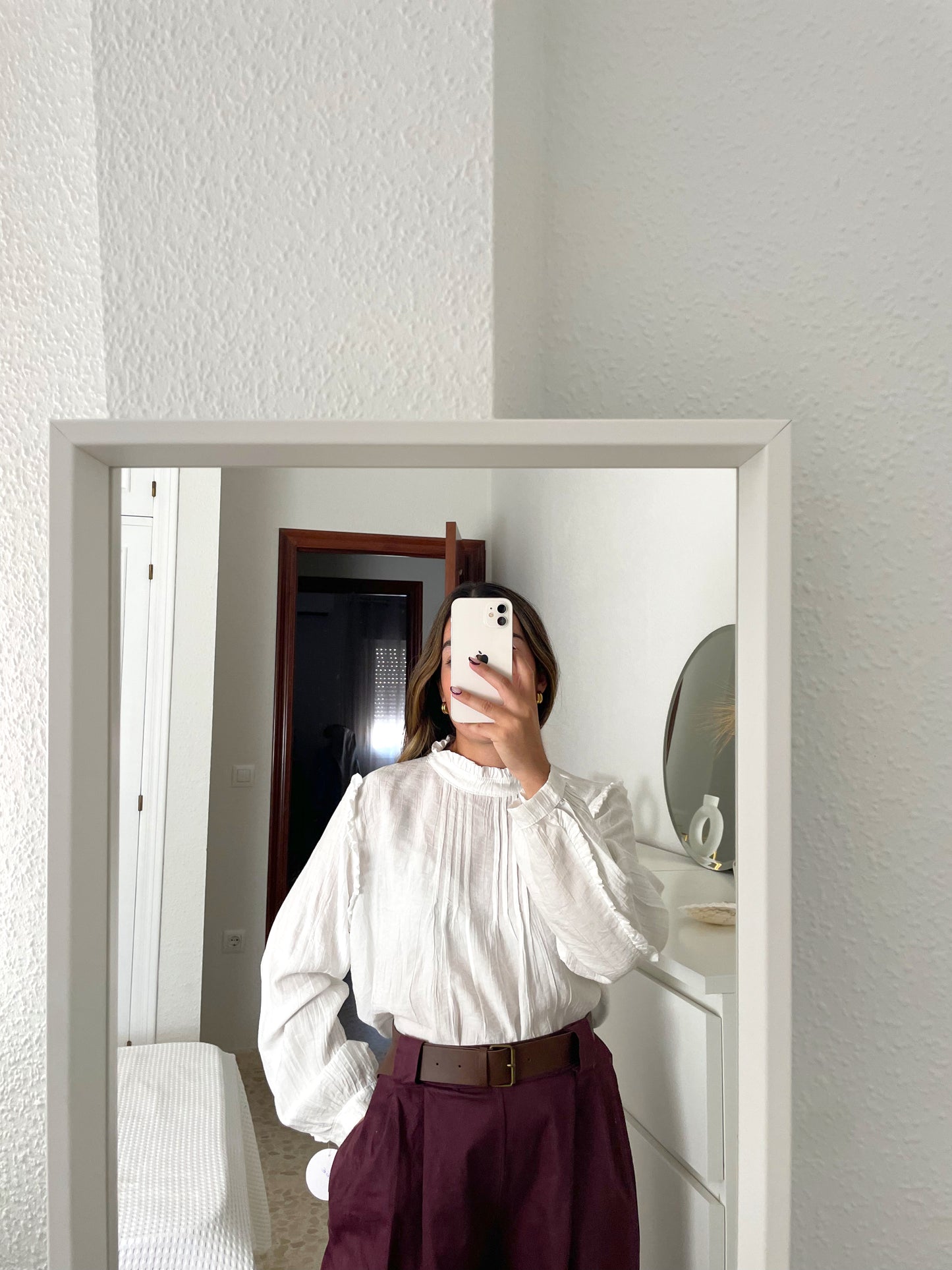 Blusa plisado blanca