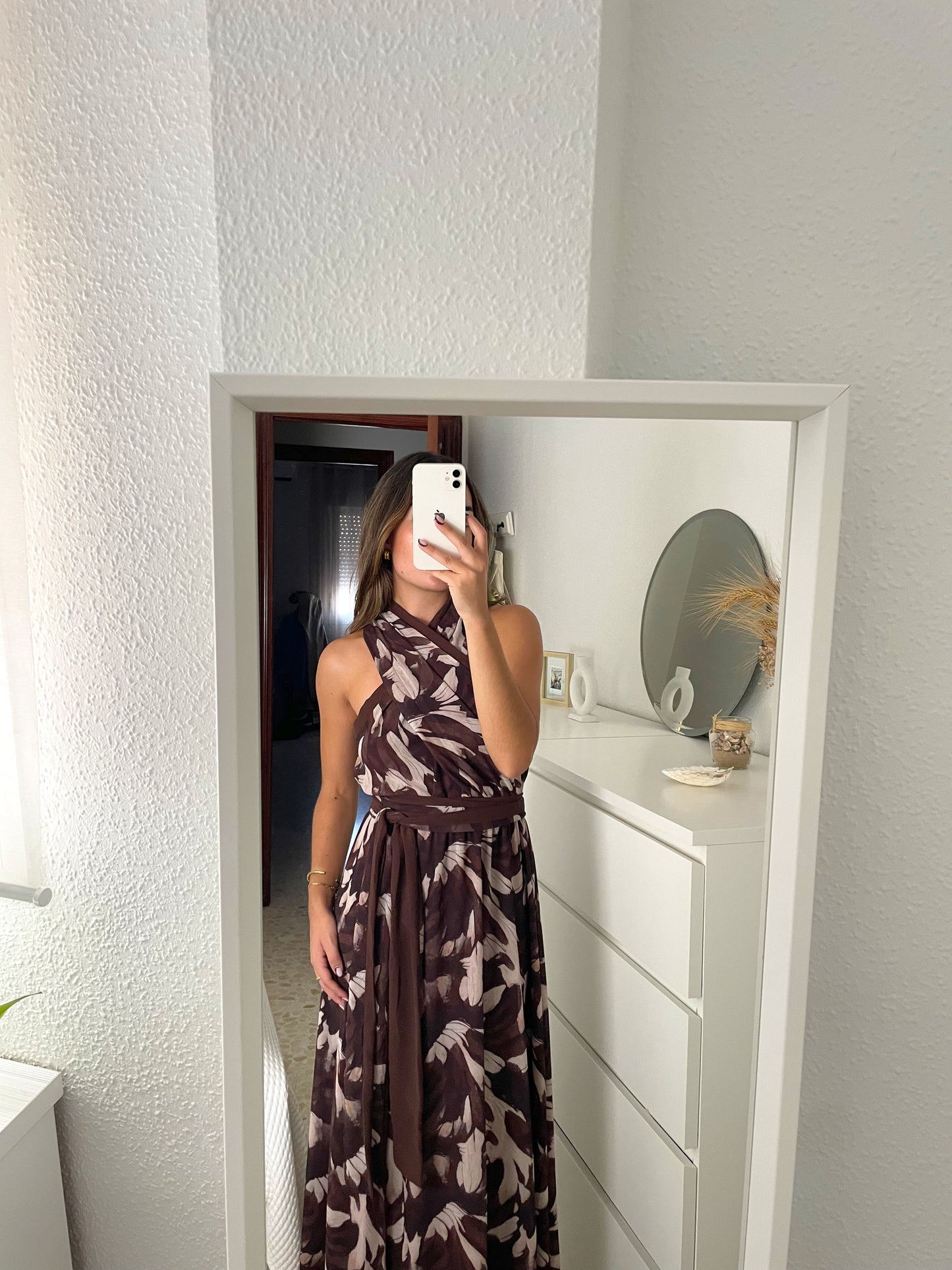 Vestido dos piezas marrón