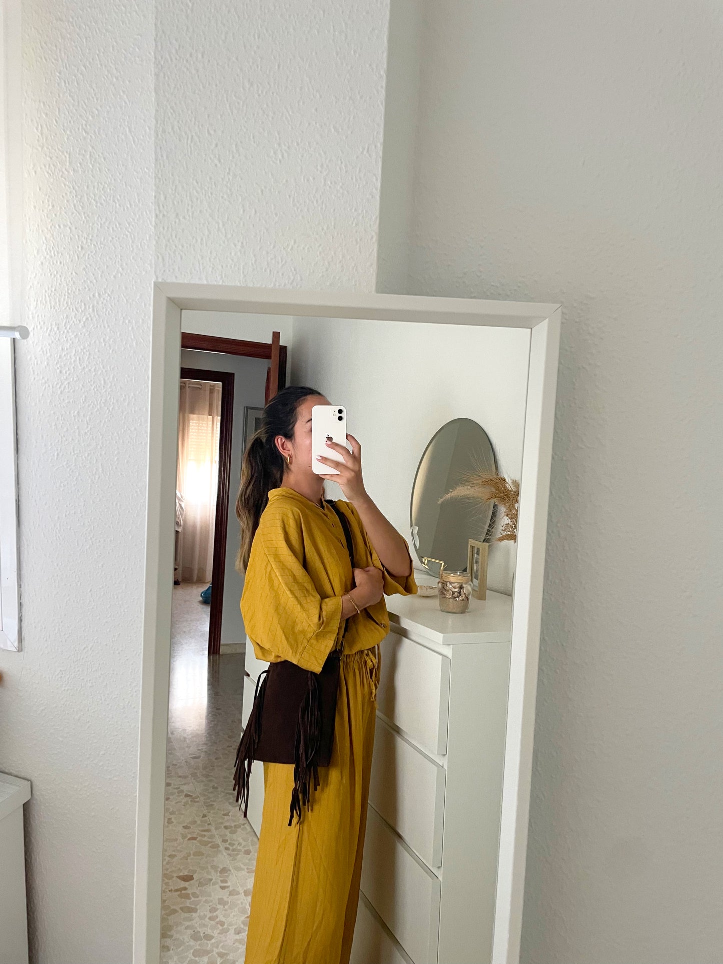 Bolso piel flecos