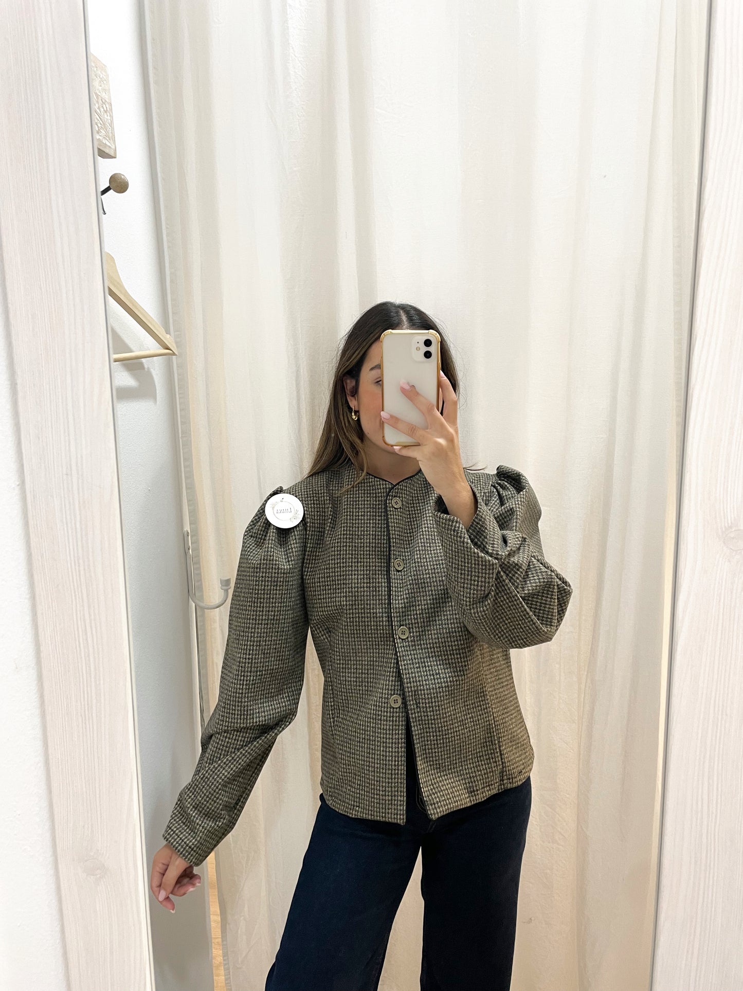Chaqueta pico de gallo gris