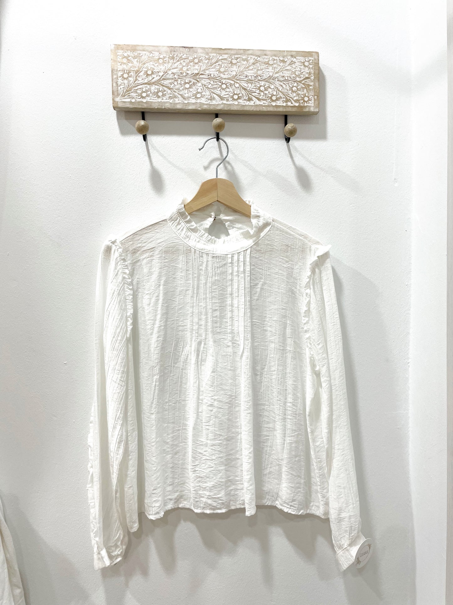 Blusa plisado blanca