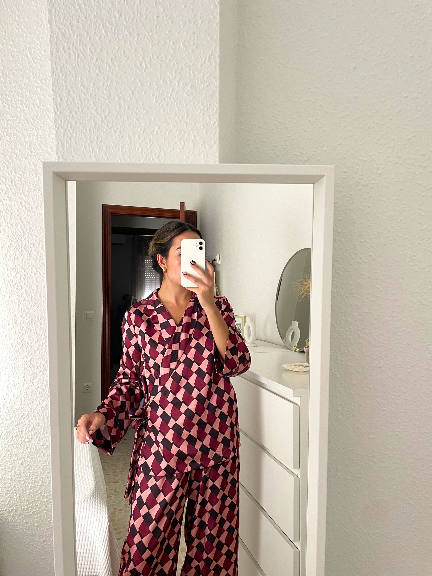 Chaqueta satinada rombos