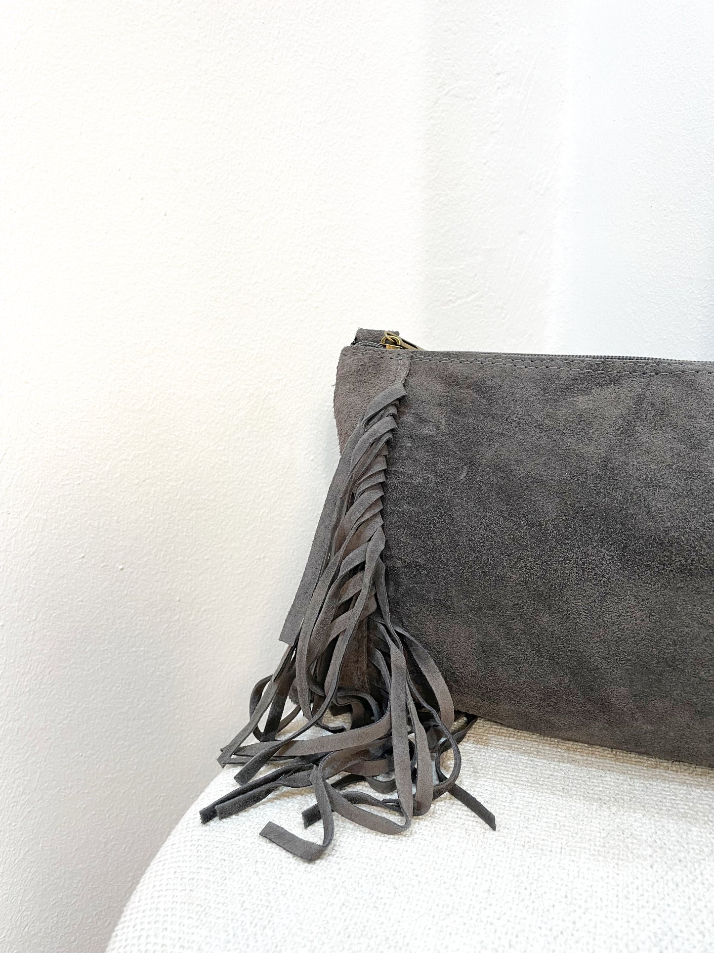 Bolso piel flecos