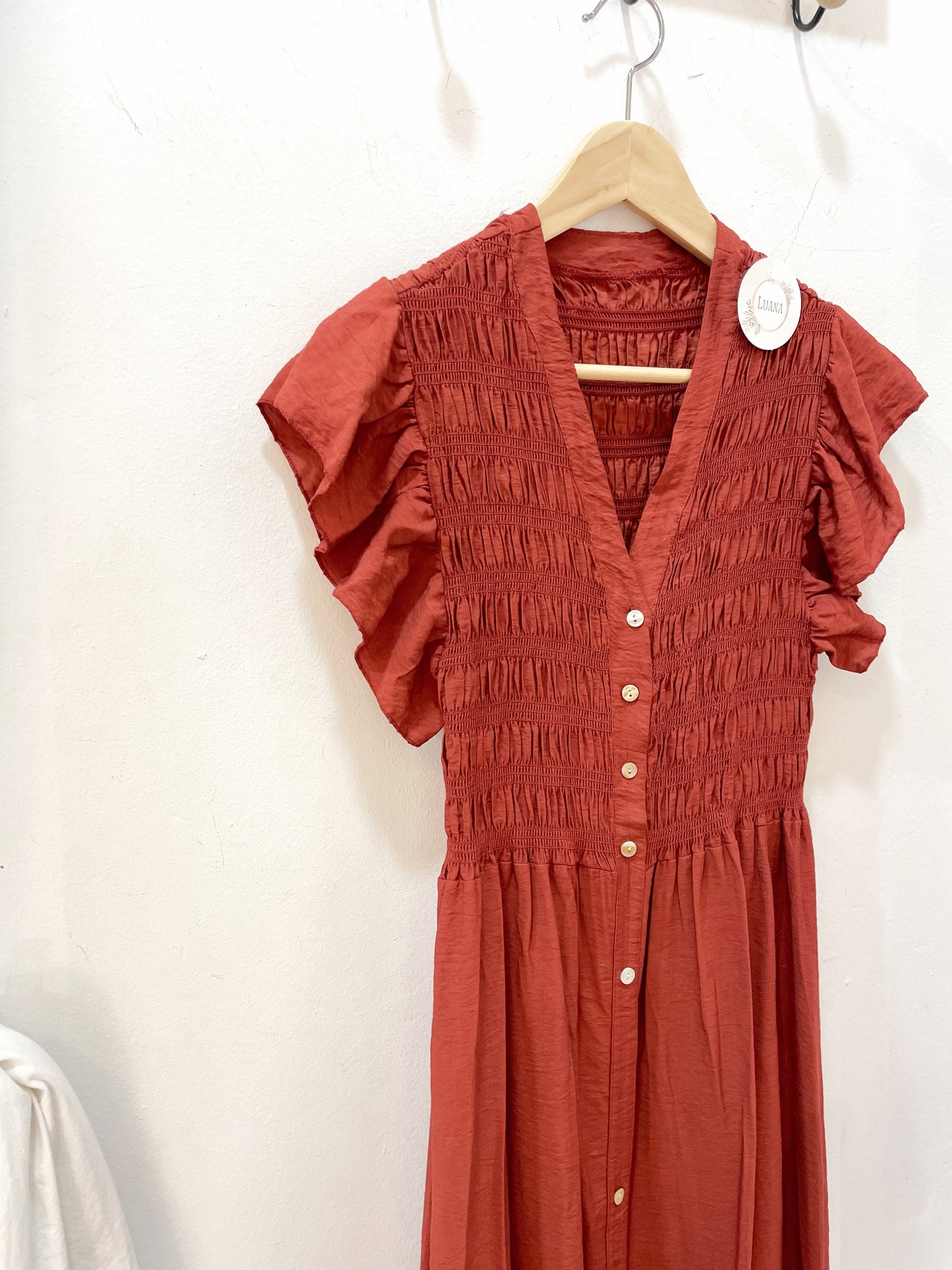 Vestido caldera fruncido