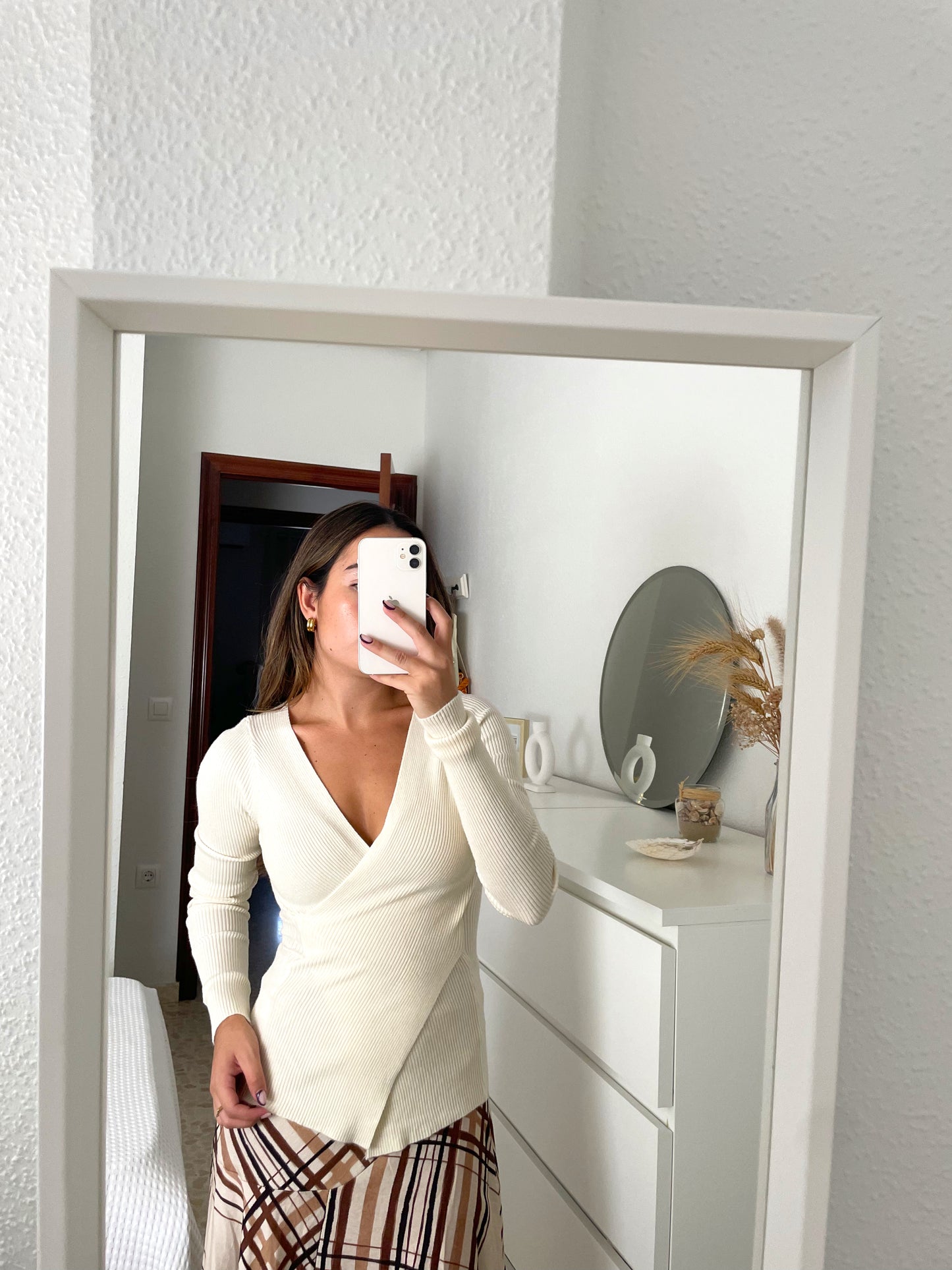 Jersey cruzado beige