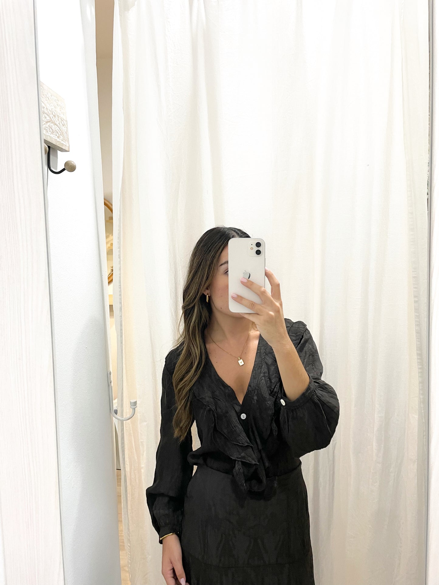 Blusa volante marrón
