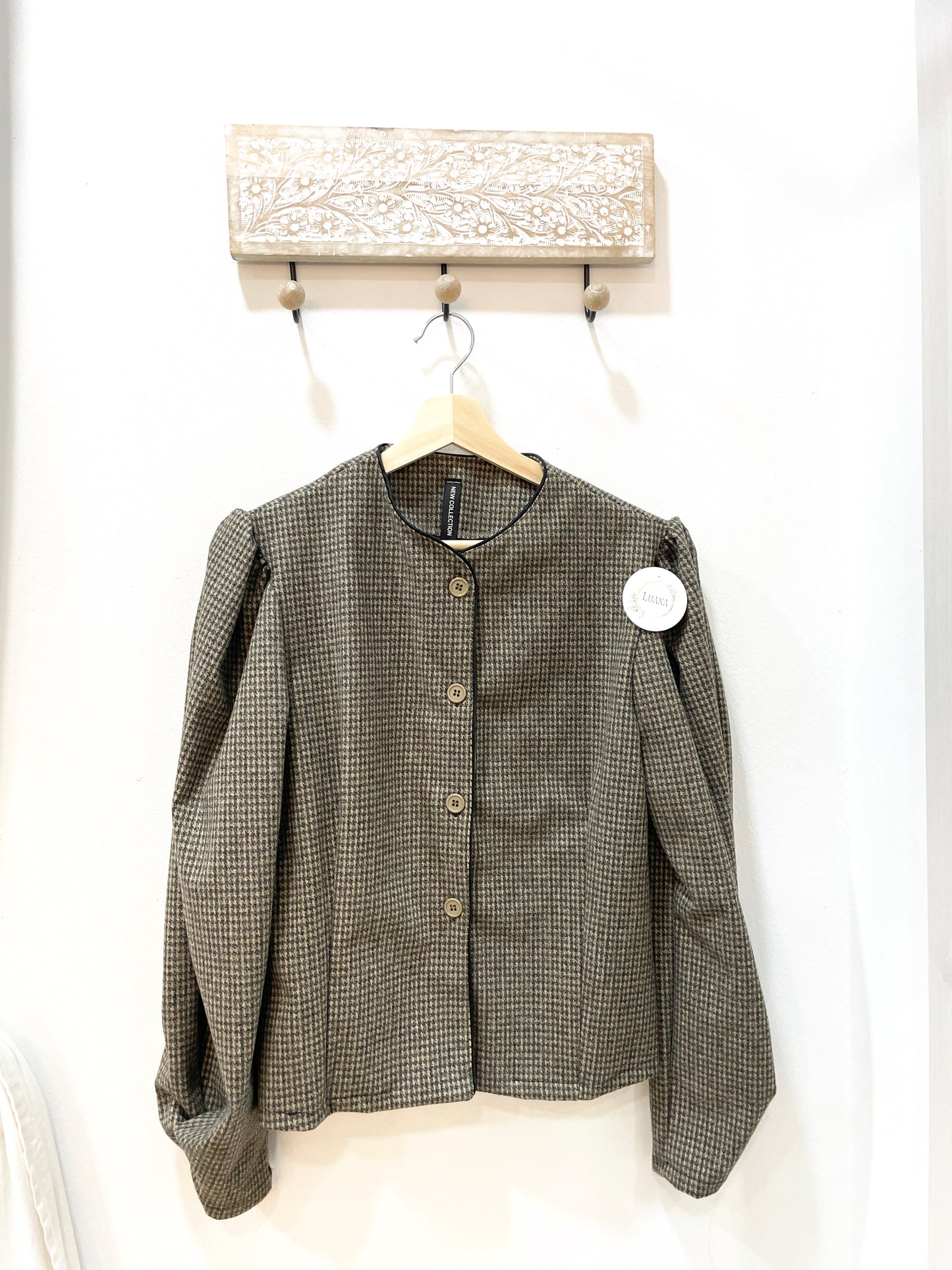 Chaqueta pico de gallo gris