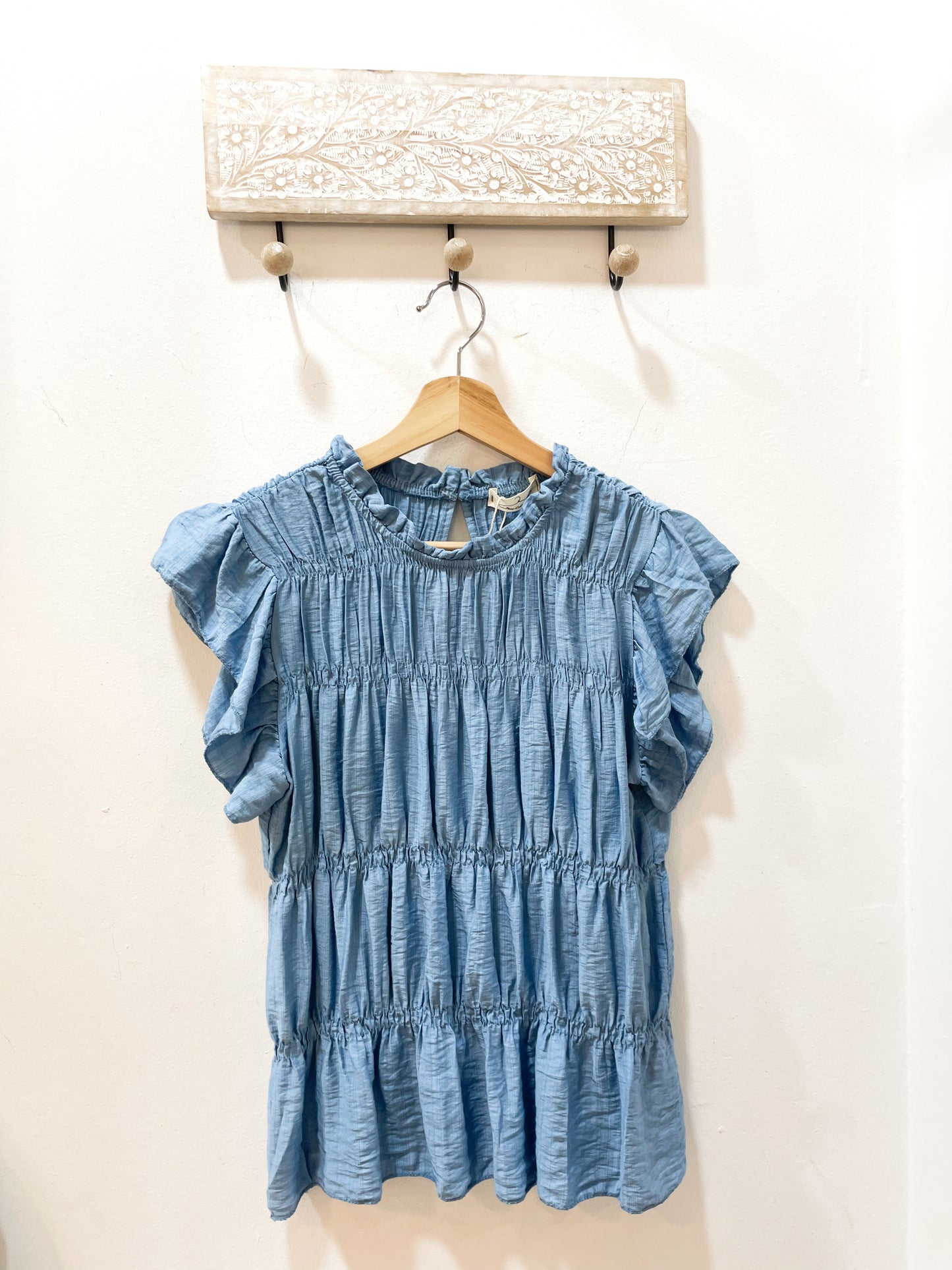 Blusa fruncida azul