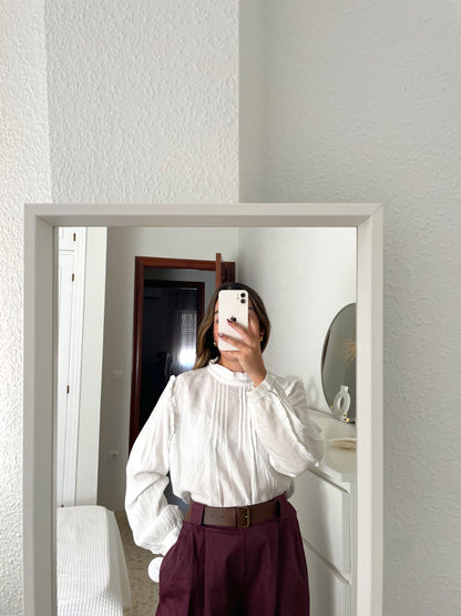 Blusa plisado blanca