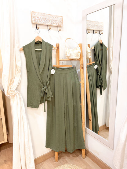Conjunto lino verde