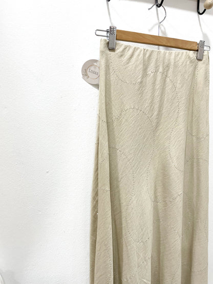 Falda beige brillo