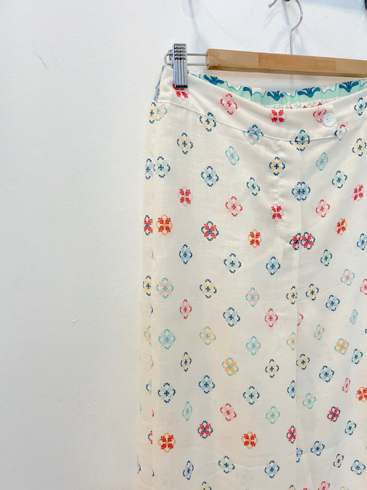 Pantalón blanco estampado