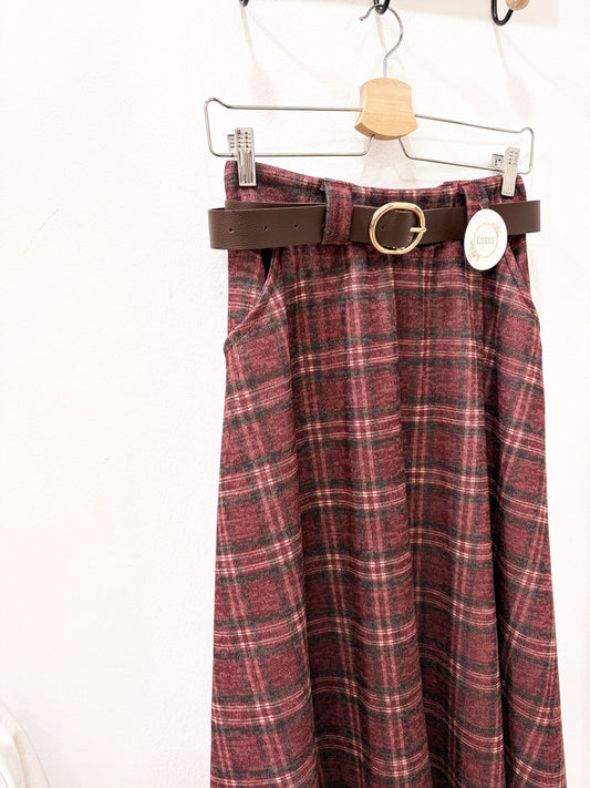 Falda cuadros burdeos