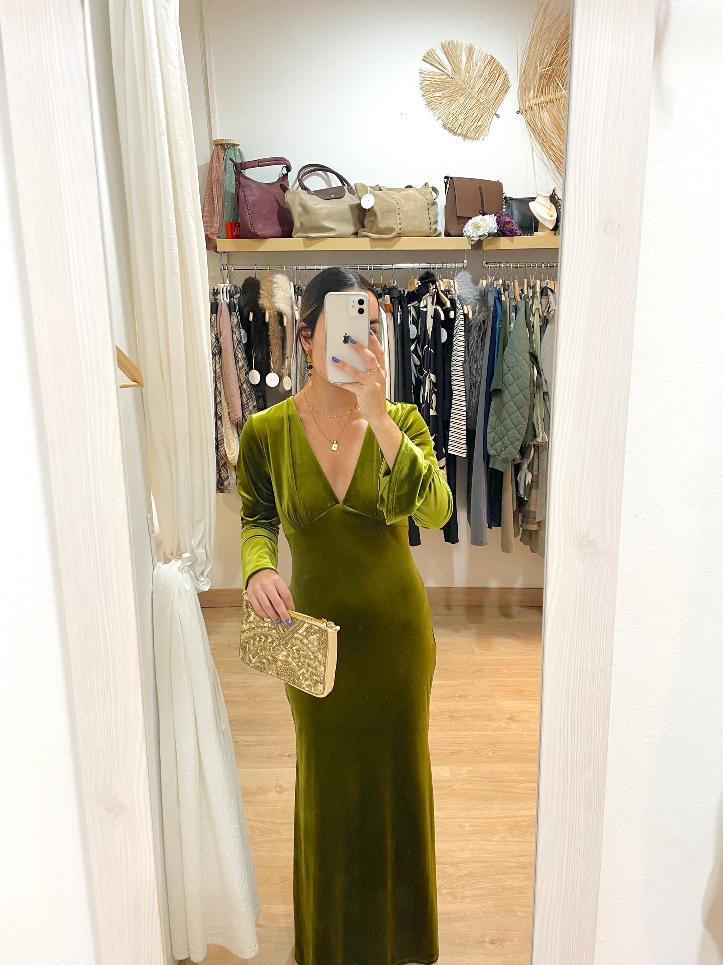 Vestido terciopelo verde