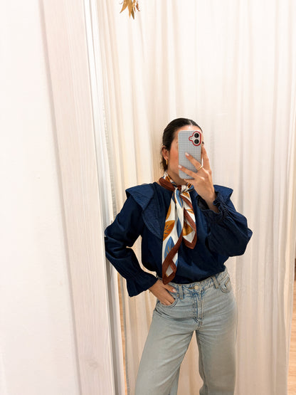 Blusa vaquera hombreras (+tonos)