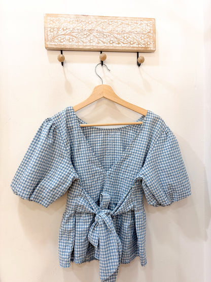 Blusa vichy azul