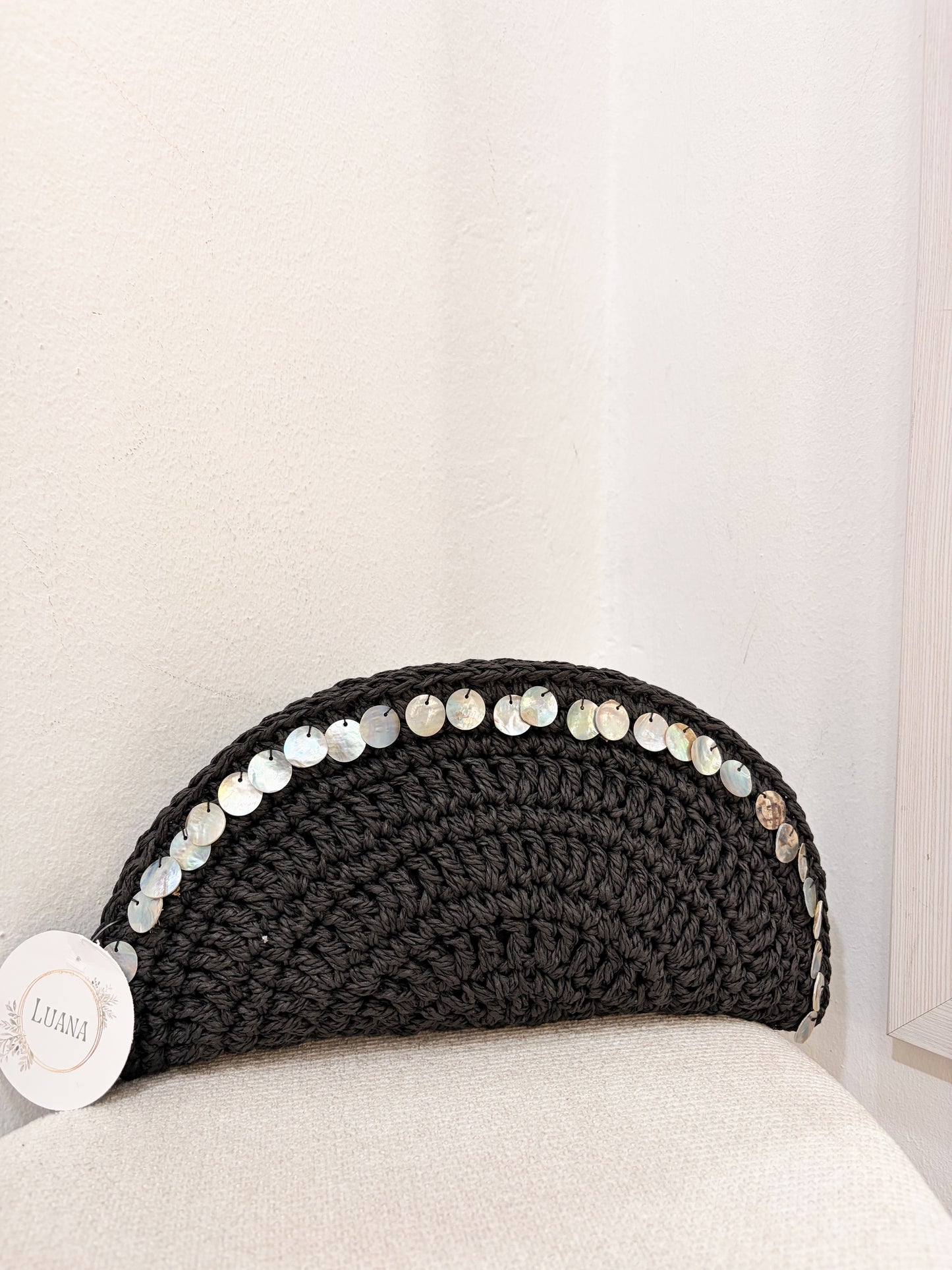 Cartera rafia detalle