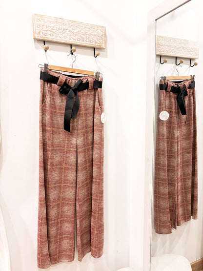 Pantalón de cuadros cinturón (+colores)