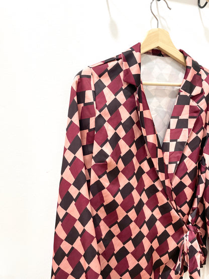 Chaqueta satinada rombos