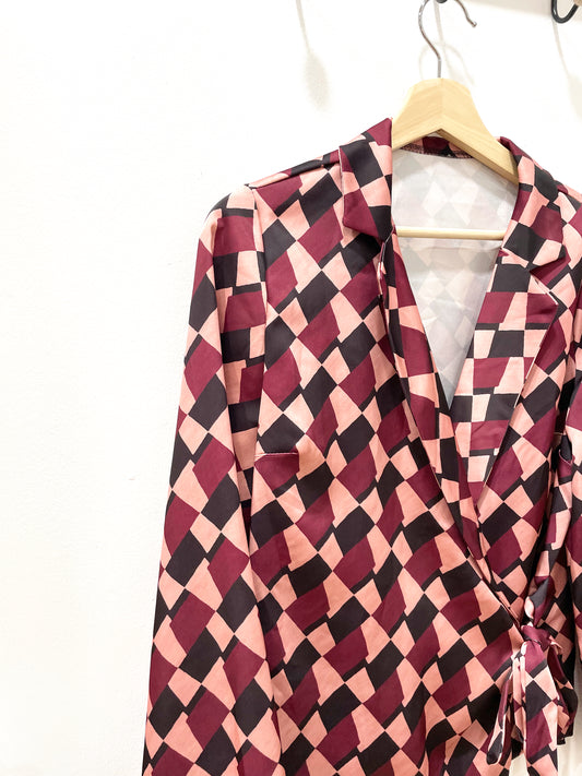 Chaqueta satinada rombos