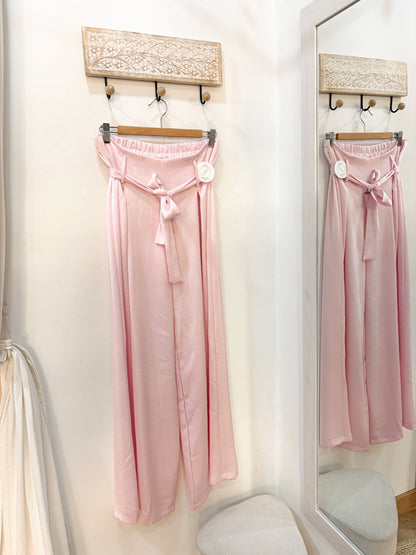 Pantalón pinzas rosa