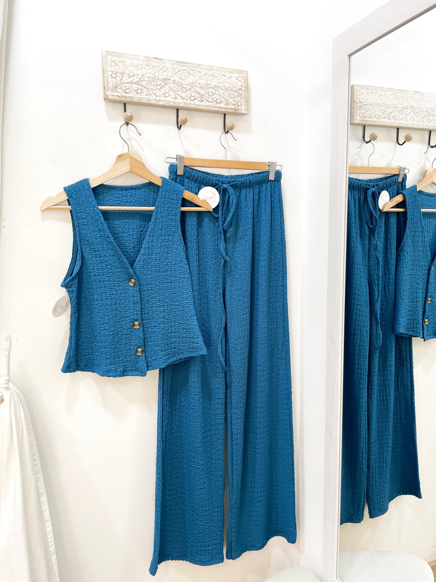 Conjunto textura azul