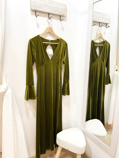 Vestido terciopelo verde