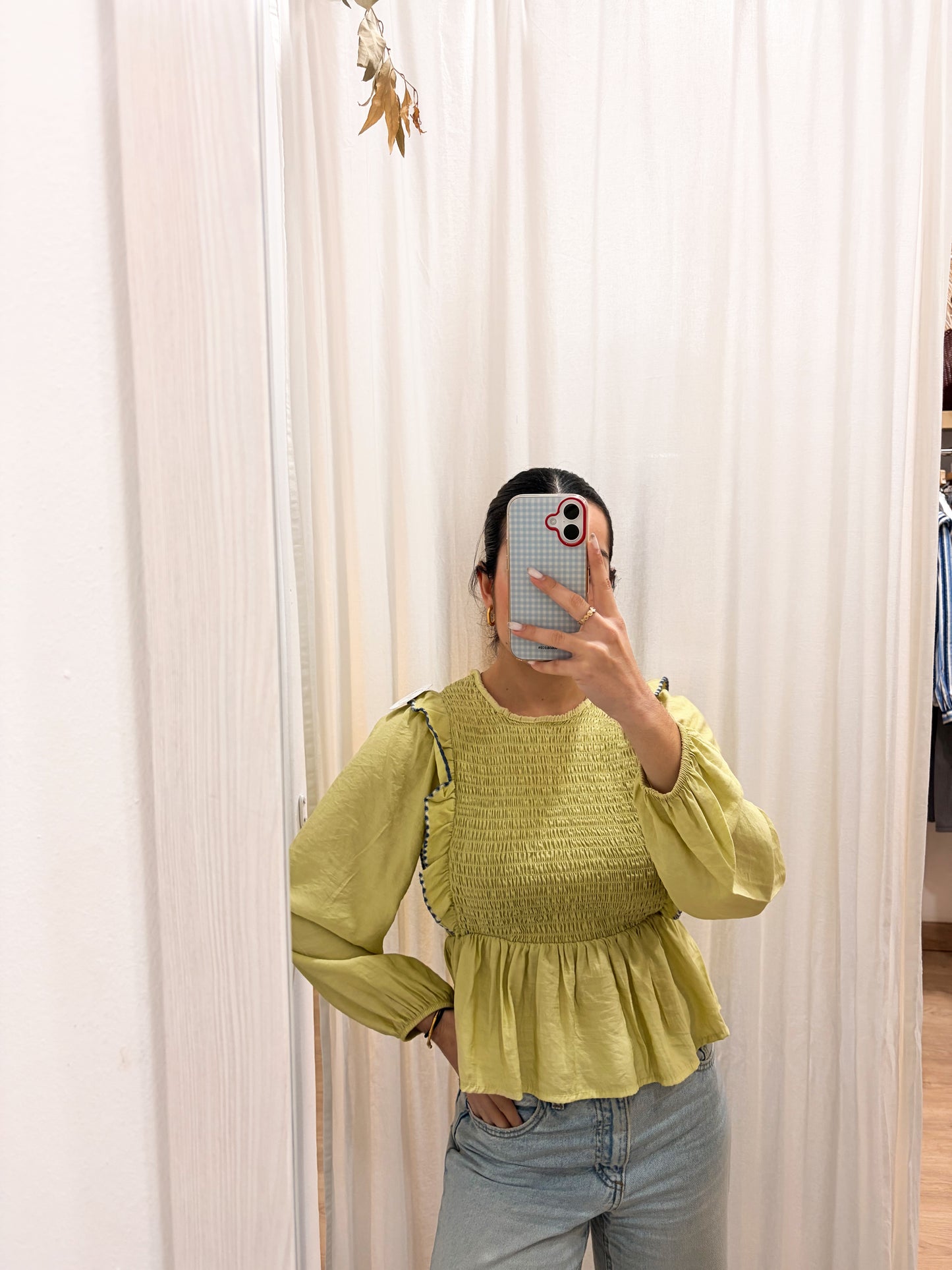 Blusa nido abeja volante (+colores)