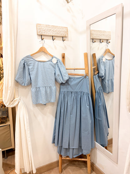 Blusa vichy azul