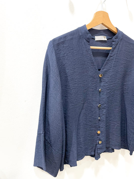 Blusa azul botones