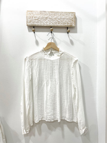 Blusa plisado blanca