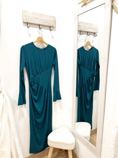 Vestido fruncido asimétrico