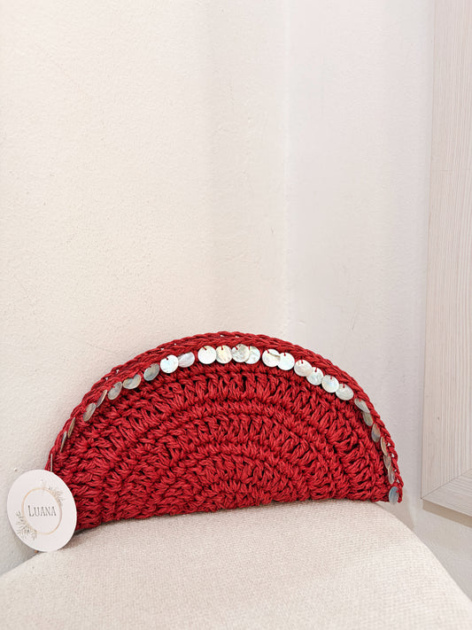 Cartera rafia detalle
