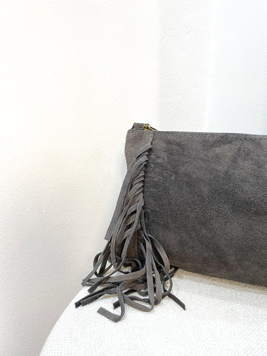Bolso piel flecos