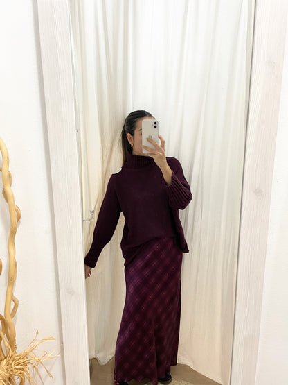 Falda satinada cuadros