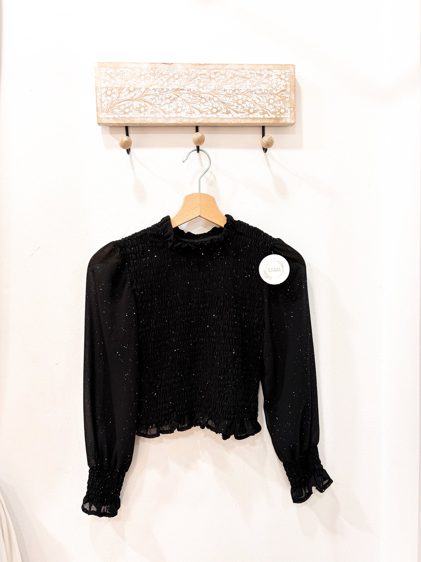 Blusa nido abeja brillo