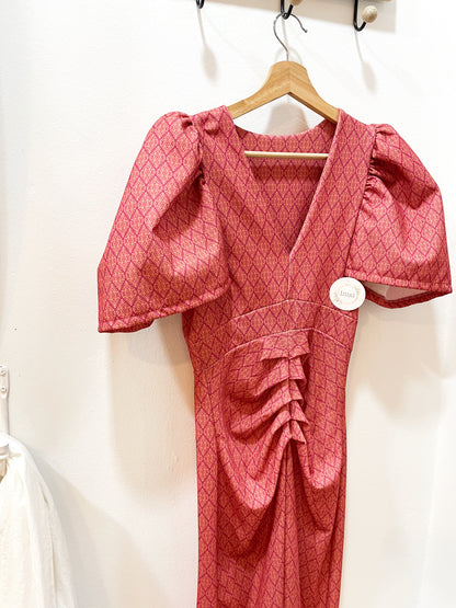 Vestido estampado fruncido