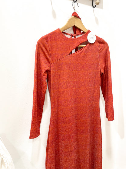 Vestido brillo estampado