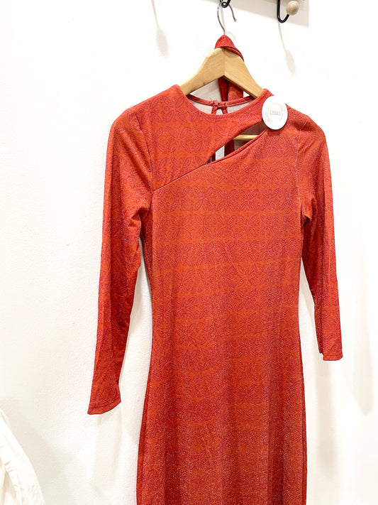 Vestido brillo estampado