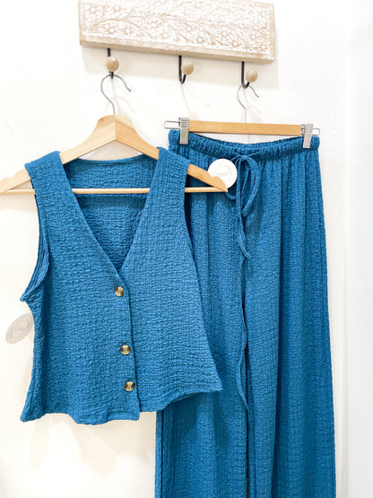 Conjunto textura azul