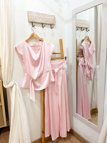 Pantalón pinzas rosa
