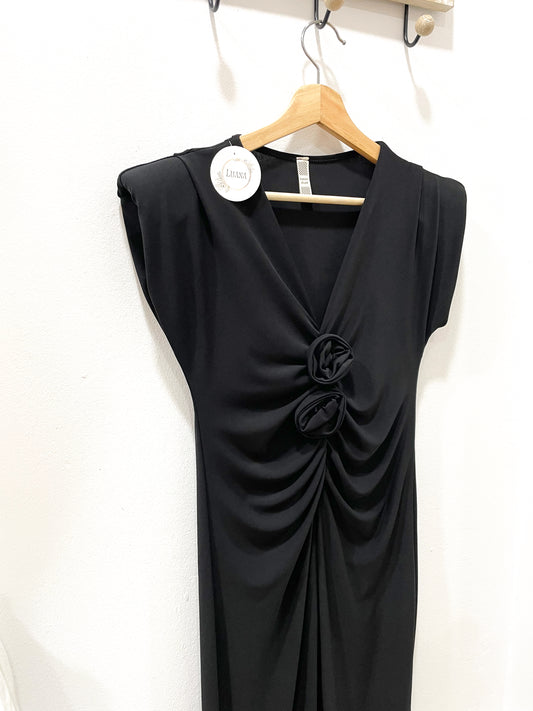 Vestido flor negro