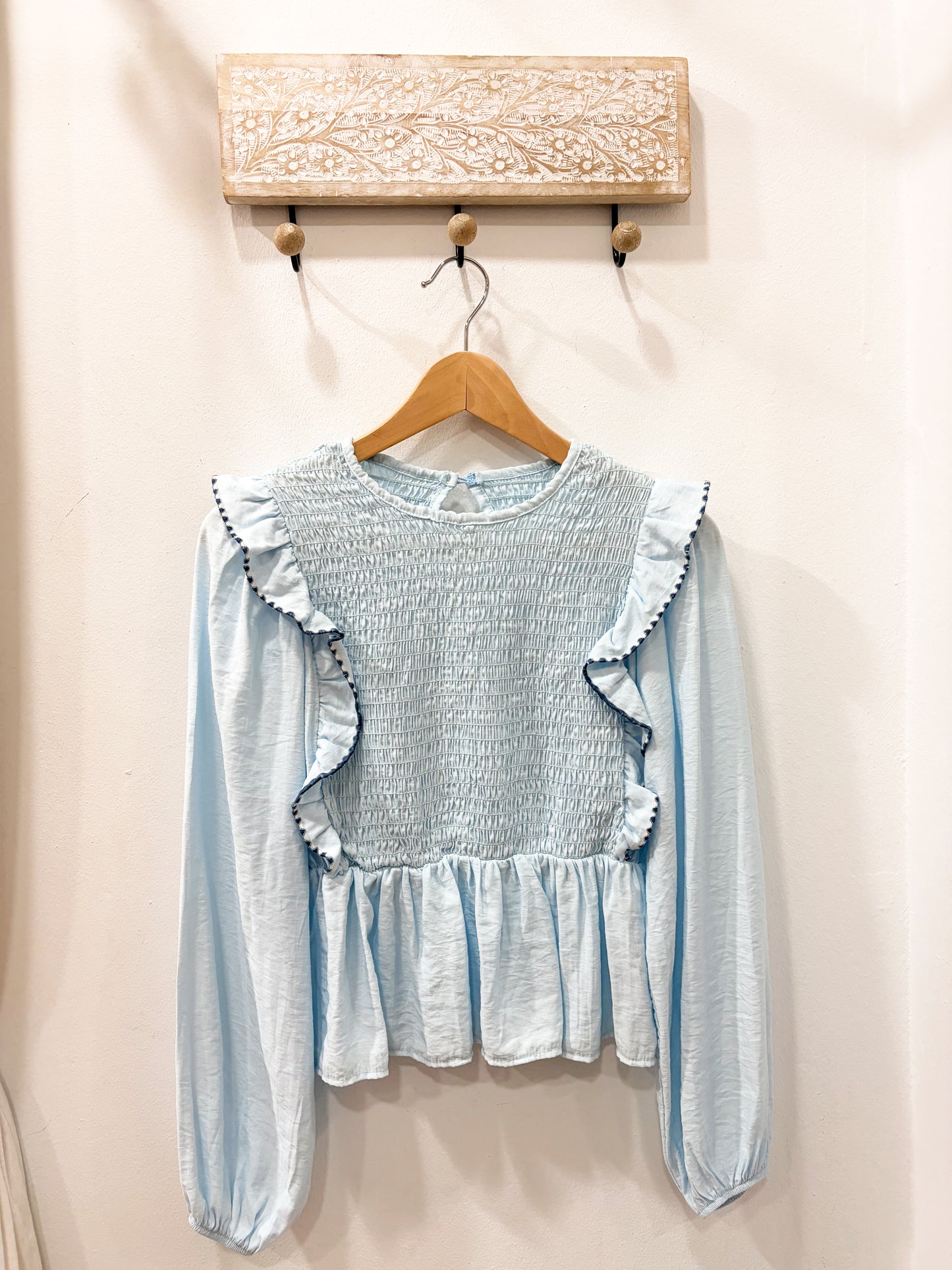 Blusa nido abeja volante (+colores)