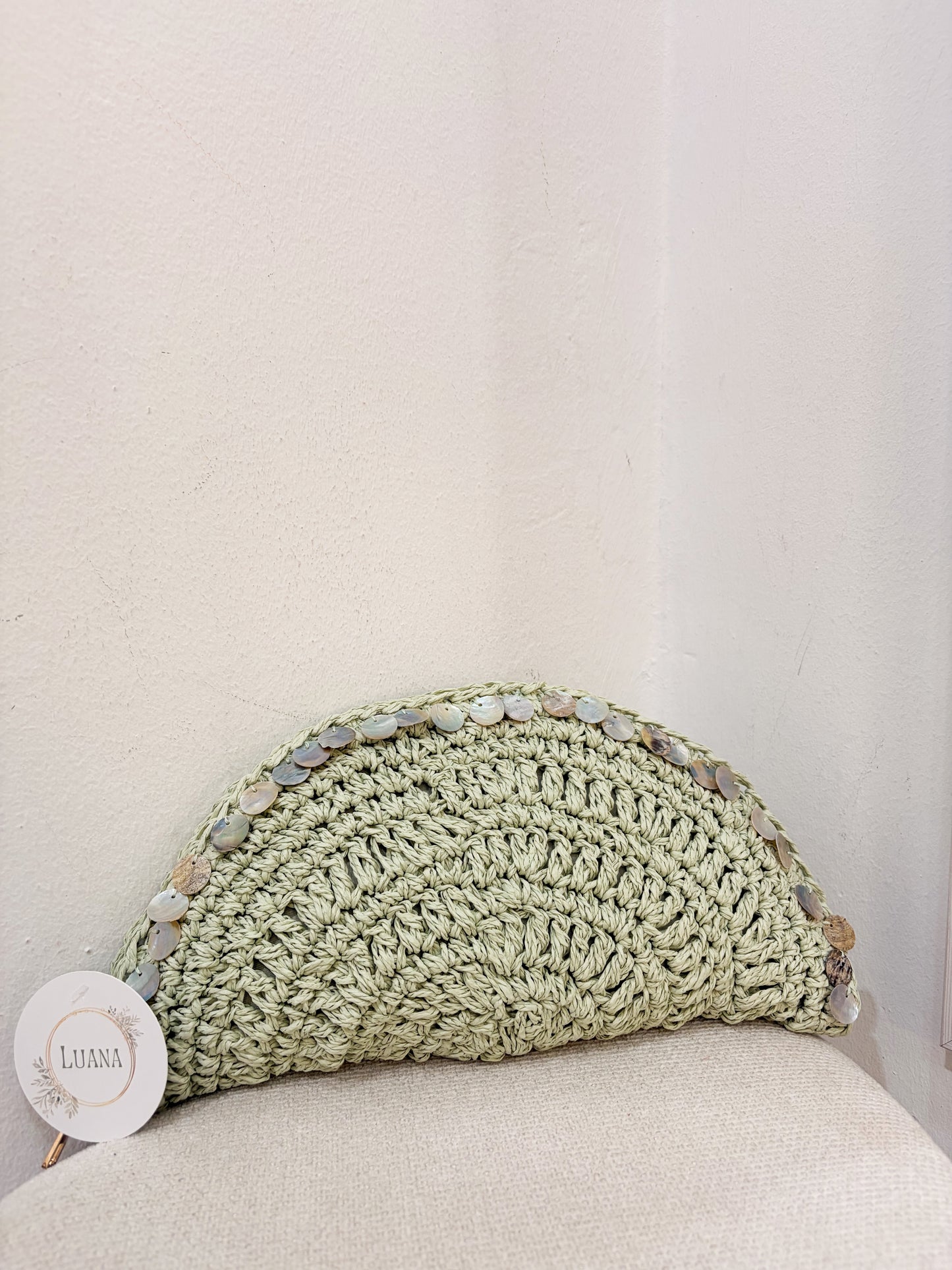 Cartera rafia detalle