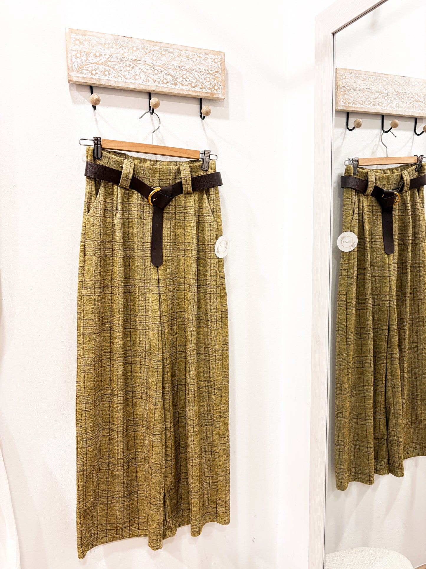 Pantalón de cuadros cinturón (+colores)
