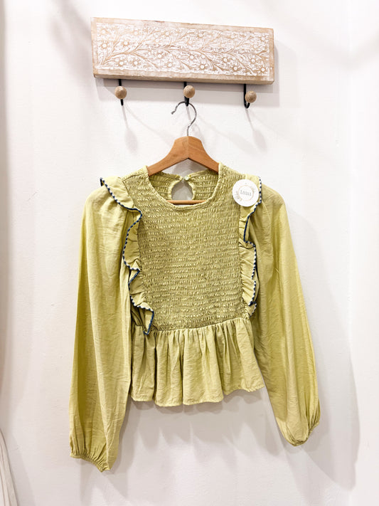 Blusa nido abeja volante (+colores)