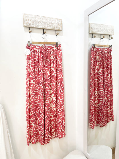 Pantalón estampado rosa