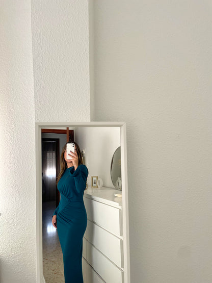 Vestido fruncido asimétrico