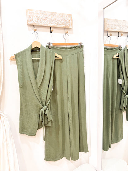 Conjunto lino verde